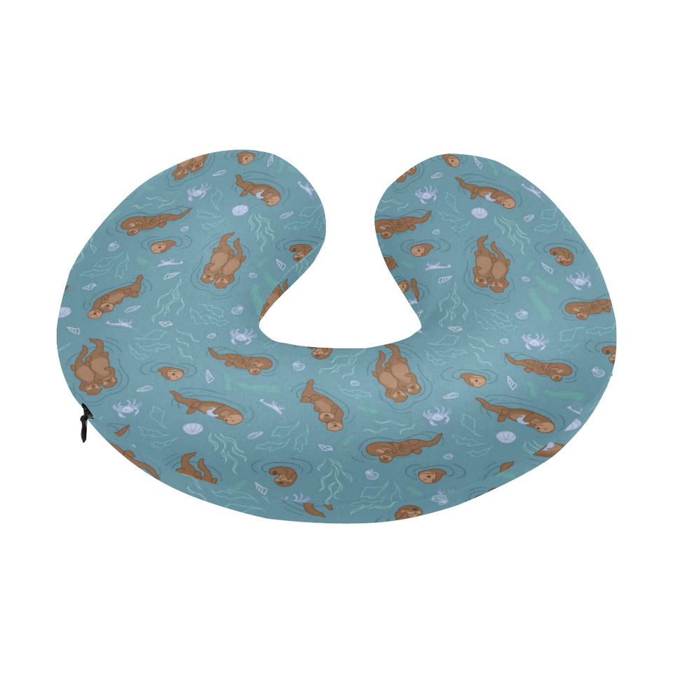 Sea otters pattern U-Shaped Travel Neck Pillow