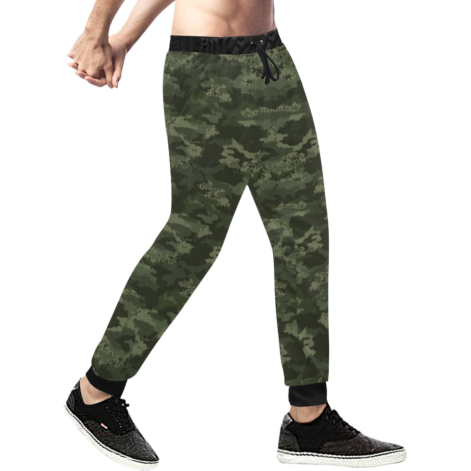 Digital Green camouflage pattern Unisex Casual Sweatpants