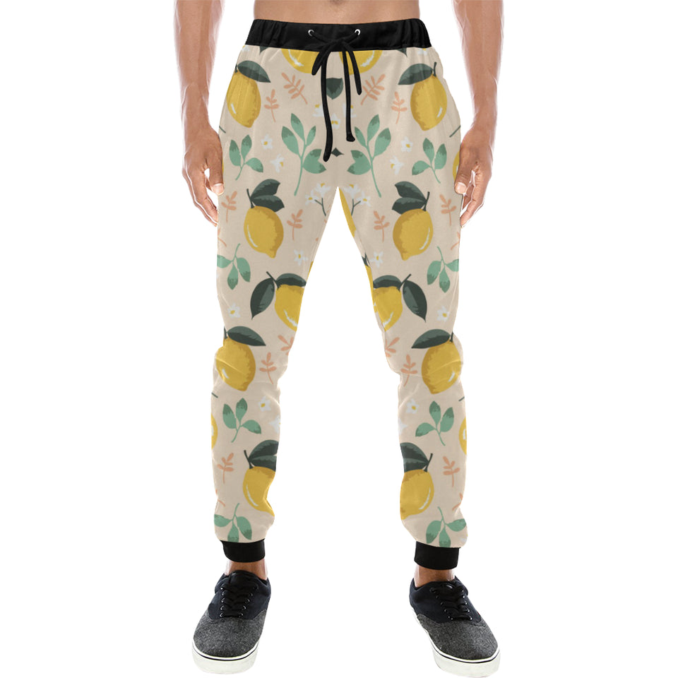 lemon flower leave pattern Unisex Casual Sweatpants