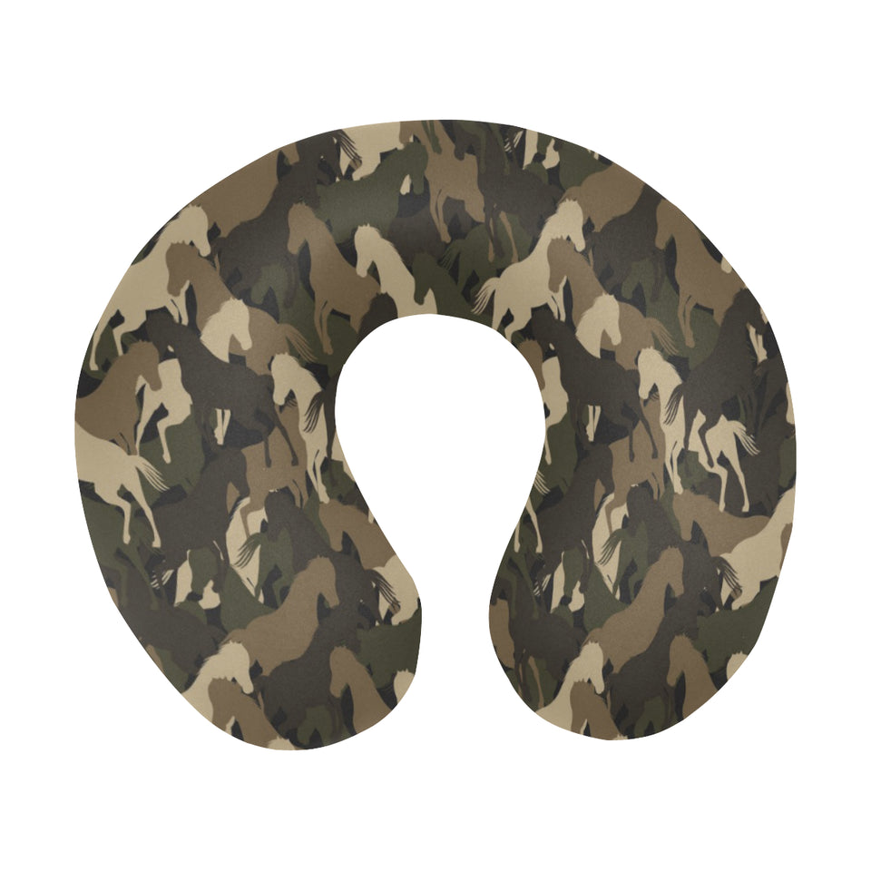 Horse Camouflage Pattern U-Shaped Travel Neck Pillow