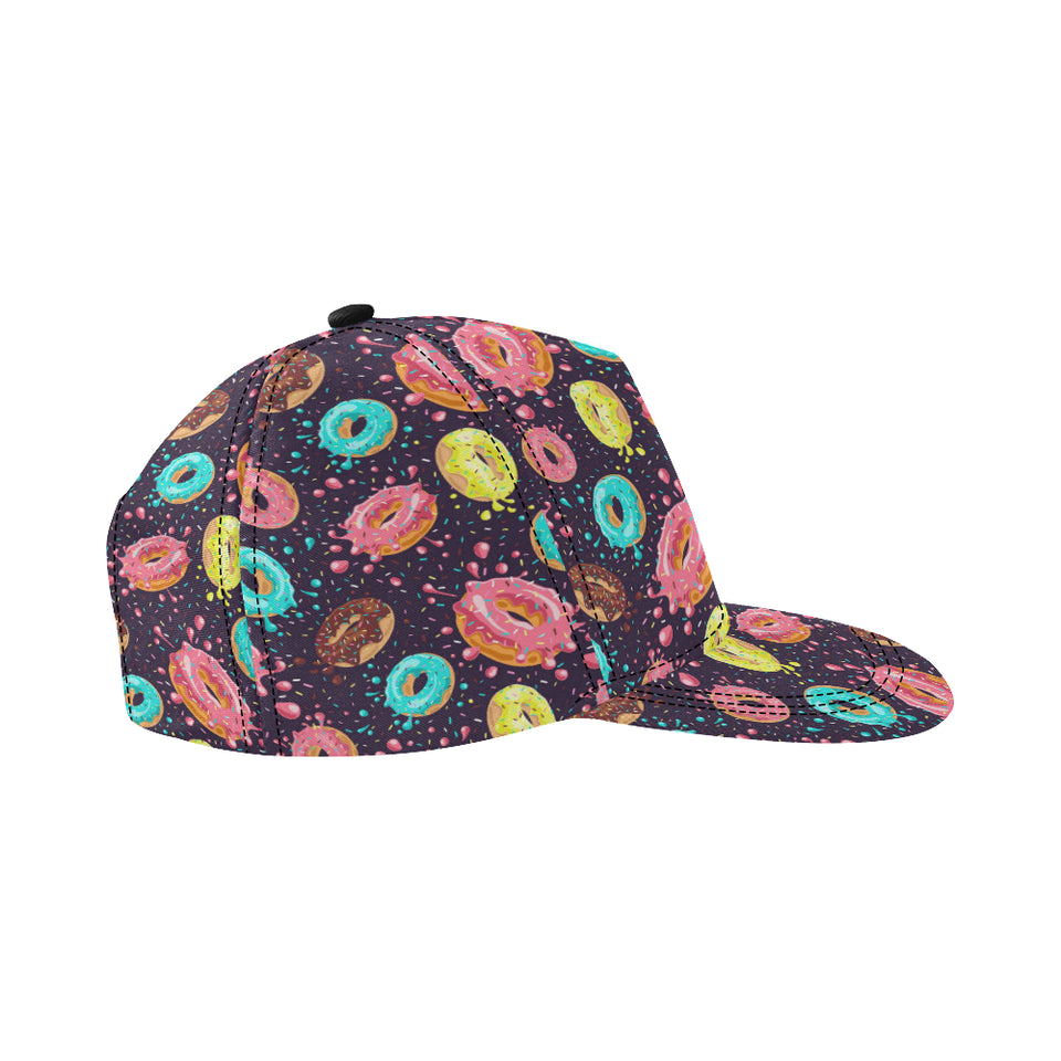 Colorful donut glaze pattern All Over Print Snapback Cap