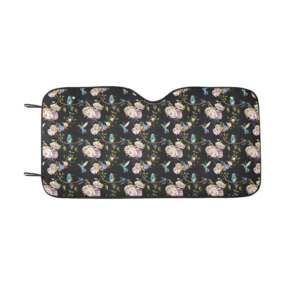Hummingbird Pattern Print Design 03 Car Sun Shade