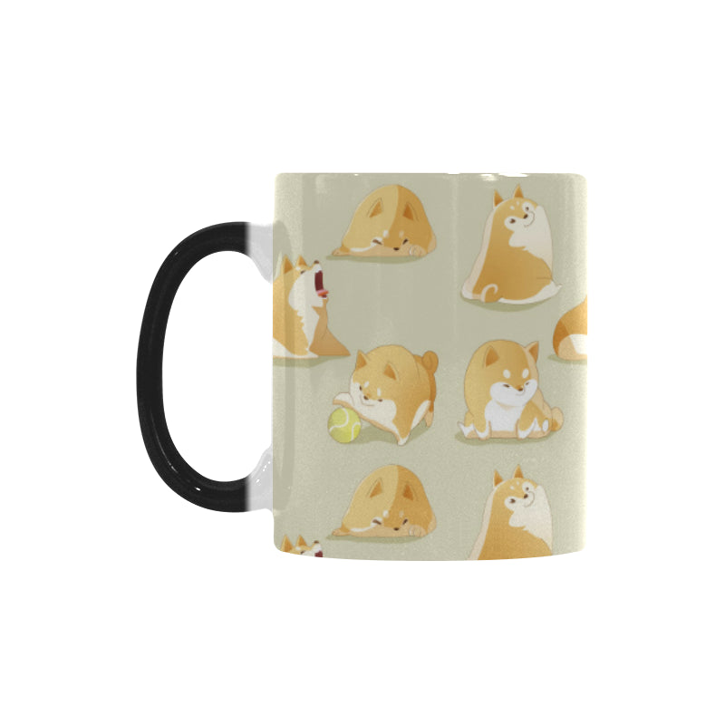 Cute fat shiba inu dog pattern Morphing Mug Heat Changing Mug