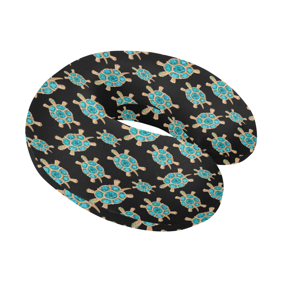 Sea turtle blue stone pattern U-Shaped Travel Neck Pillow