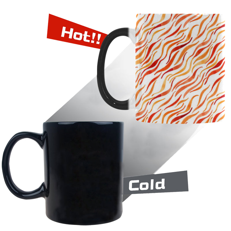 Fire flame watercolor pattern Morphing Mug Heat Changing Mug