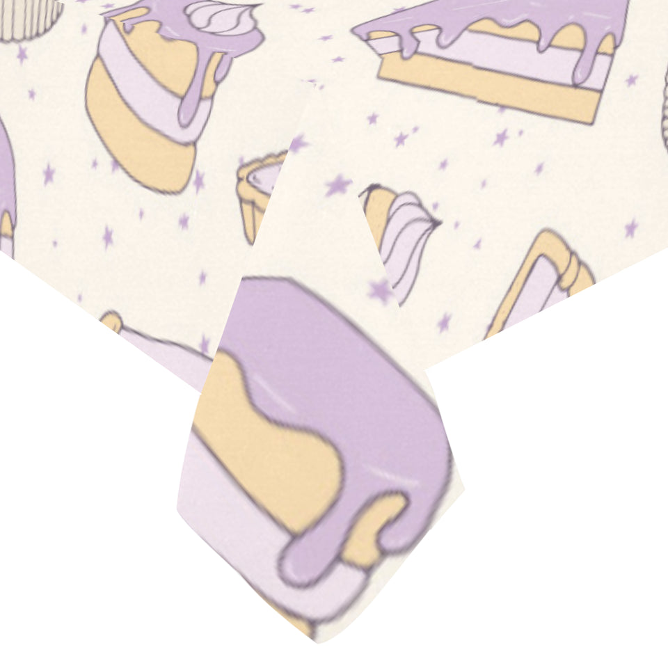Cakes pies tarts muffins and eclairs purple bluebe Tablecloth