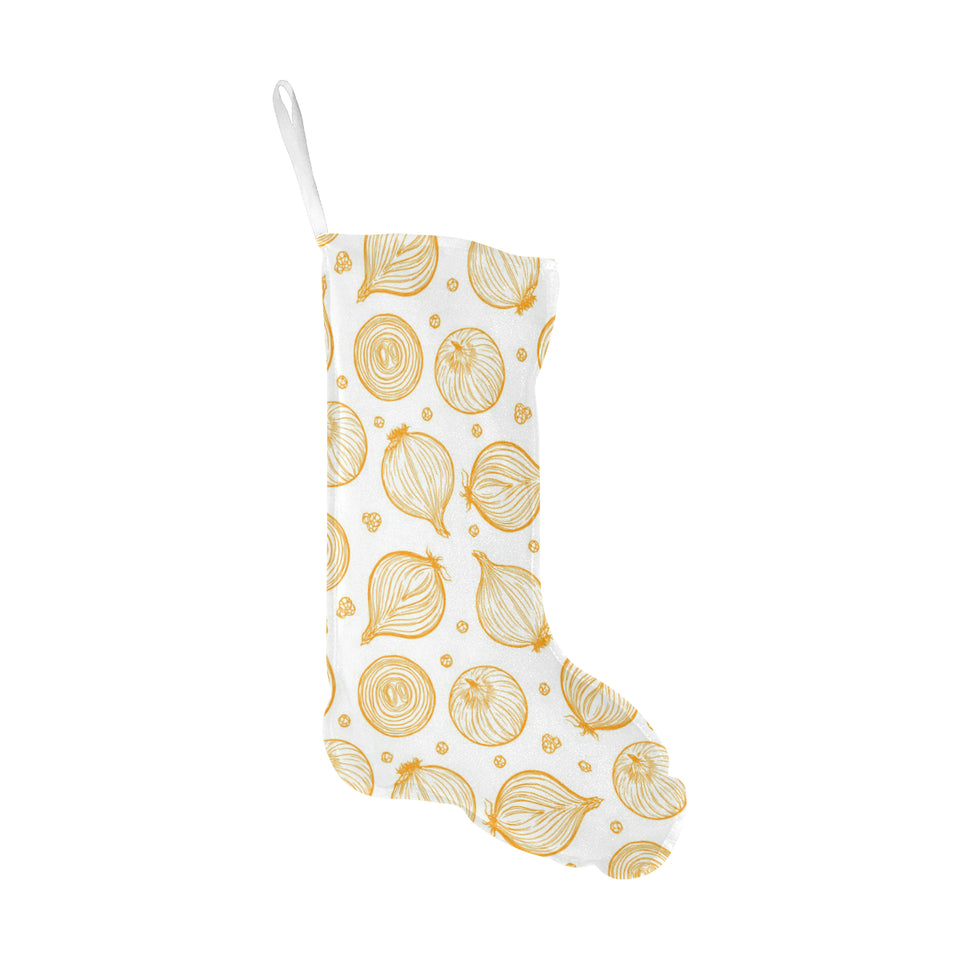 hand drawn onion pattern Christmas Stocking