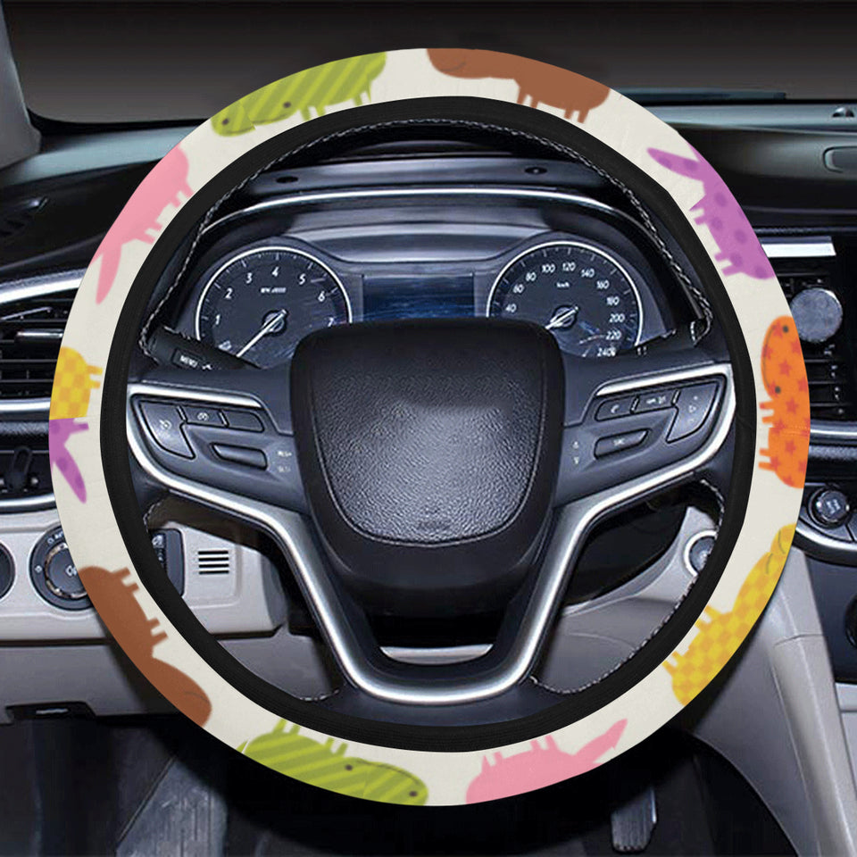 Hippopotamus Pattern Print Design 01 Car Steering Wheel Cover