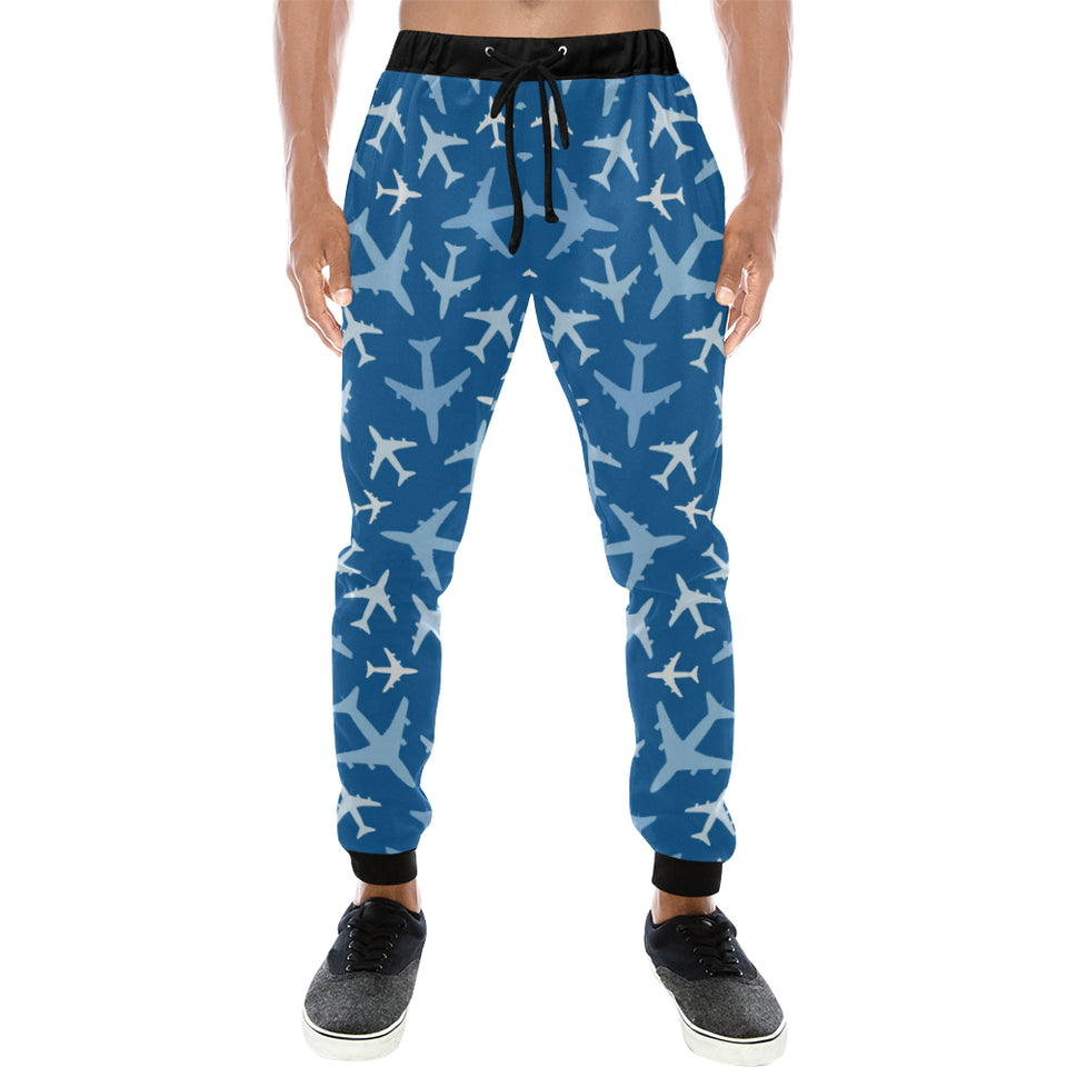 Airplane pattern in the sky Unisex Casual Sweatpants