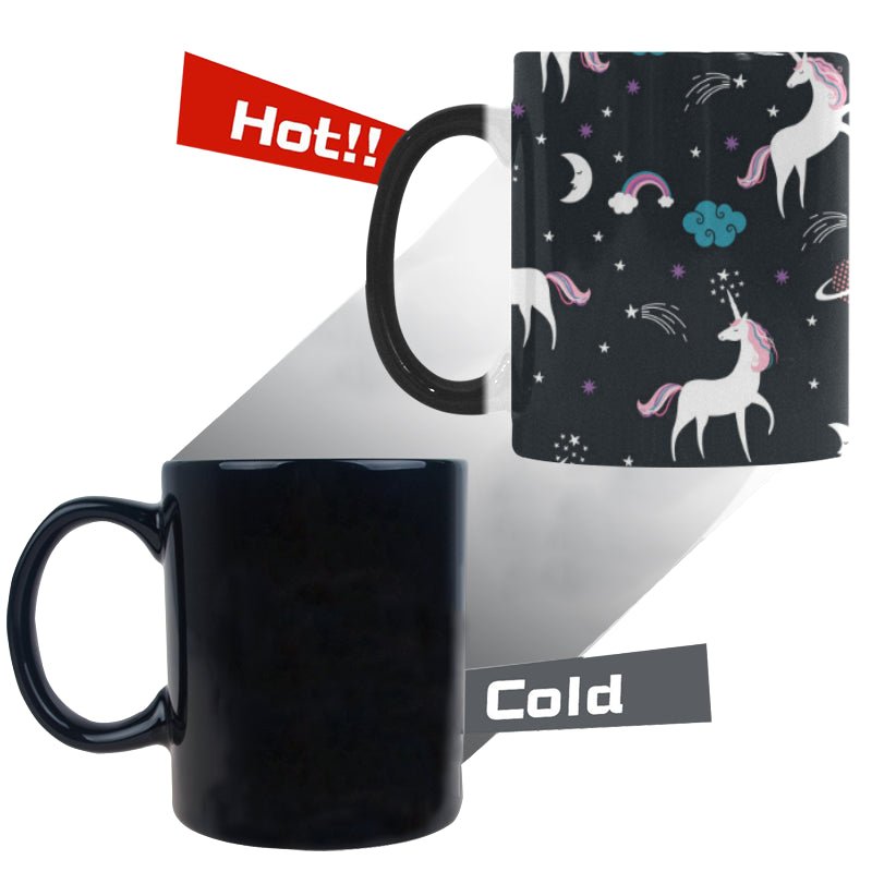 unicorn rainbows moon clound star pattern Morphing Mug Heat Changing Mug