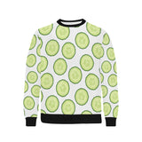 Cucumber slices pattern Men's Crew Neck Sweatshirt