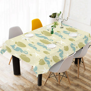 Seahorse shell starfish pattern background Tablecloth