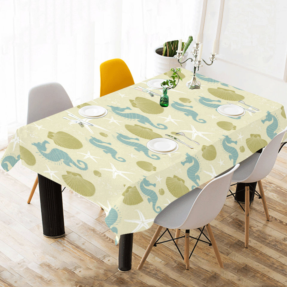 Seahorse shell starfish pattern background Tablecloth