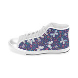 Colorful butterfly flower pattern.eps Men's High Top Canvas Shoes White