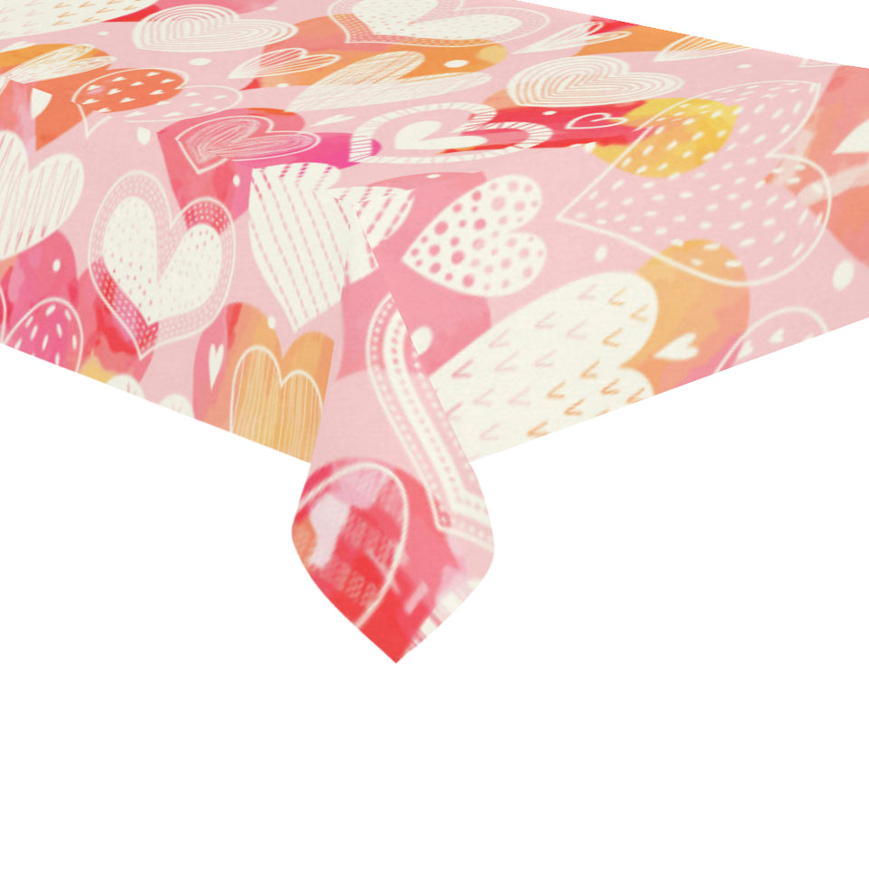 Hand drawn heart design pattern Tablecloth