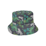 white bengal tigers tropical plant Unisex Bucket Hat