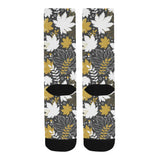 Beautiful gold autumn maple leaf pattern Crew Socks