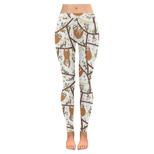 Sloths hanging on the tree pattern Women's Legging Fulfilled In US