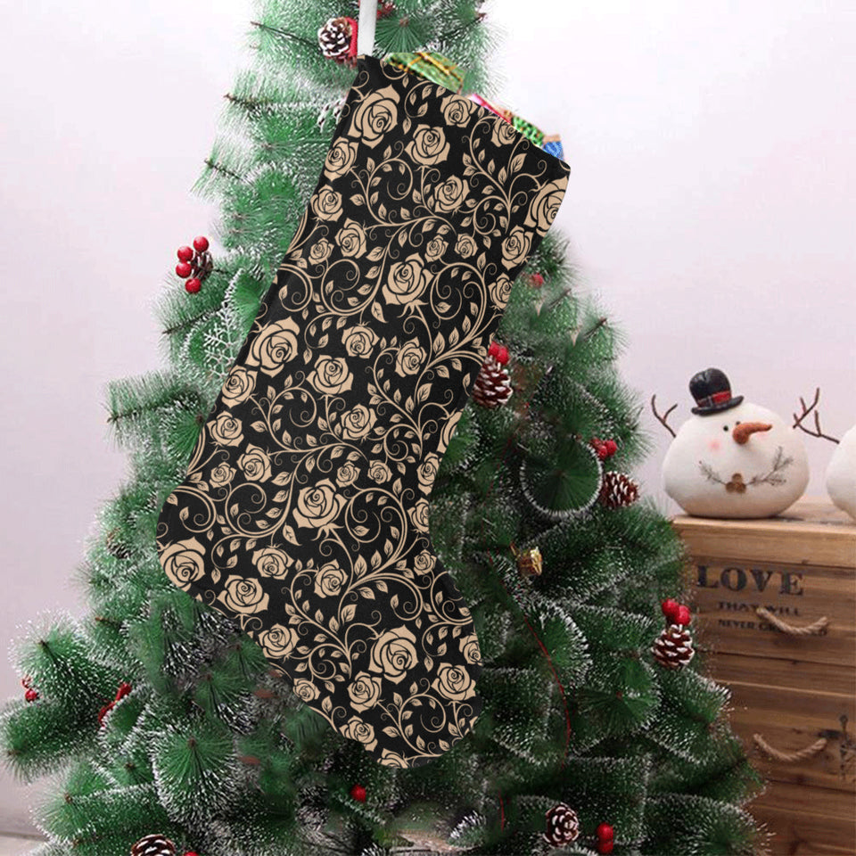 Rose Pattern Print Design 04 Christmas Stocking