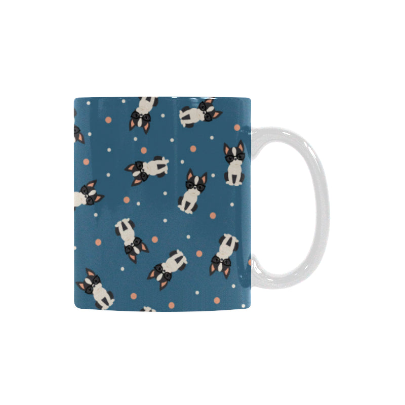 Cute boston terrier dog spattern Classical White Mug (Fulfilled In US)