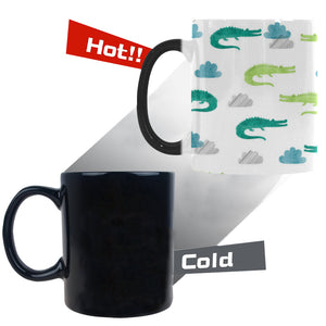 watercolor crocodile pattern Morphing Mug Heat Changing Mug