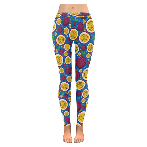 Passion fruit blue background Women's Legging Fulfilled In US