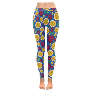 Passion fruit blue background Women's Legging Fulfilled In US