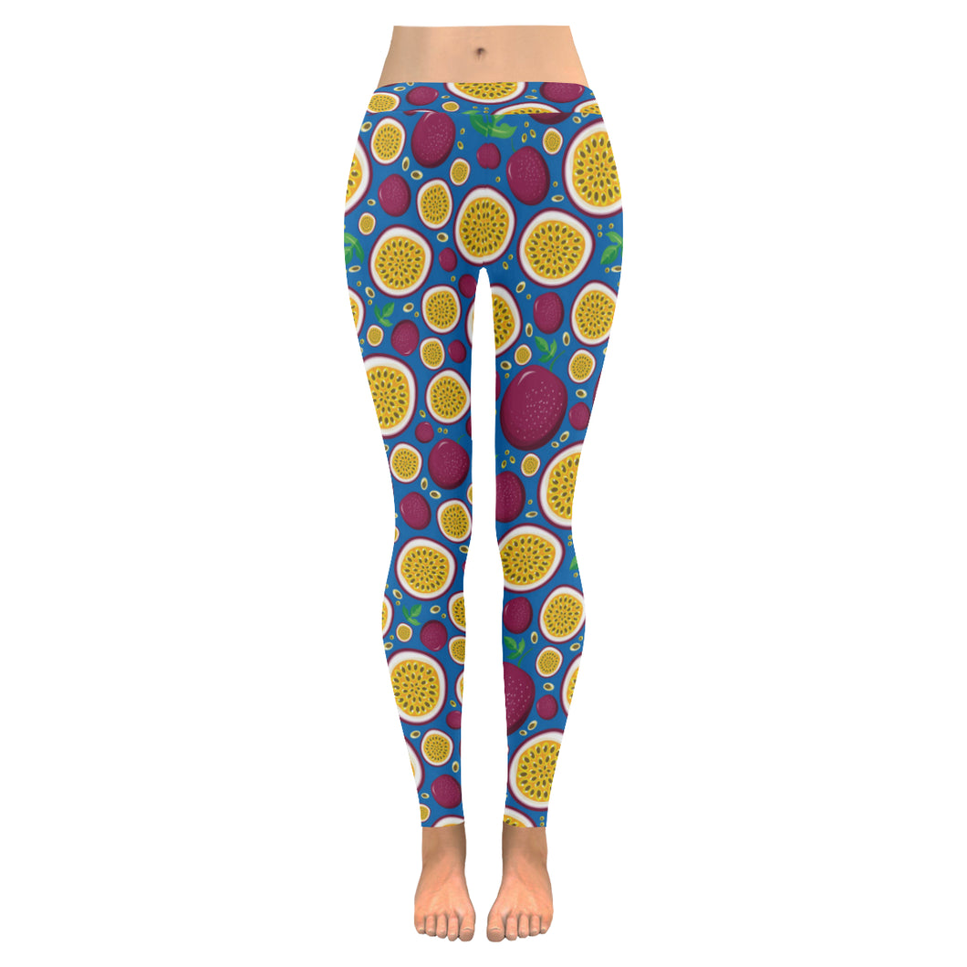 Passion fruit blue background Women's Legging Fulfilled In US
