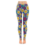 Passion fruit blue background Women's Legging Fulfilled In US