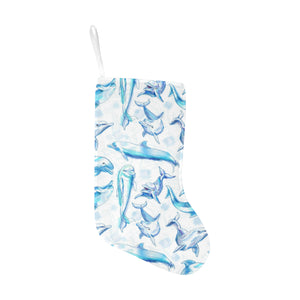 Watercolor dolphin pattern Christmas Stocking