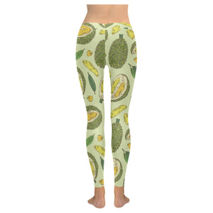 Durian leaves pattern background Women's Legging Fulfilled In US