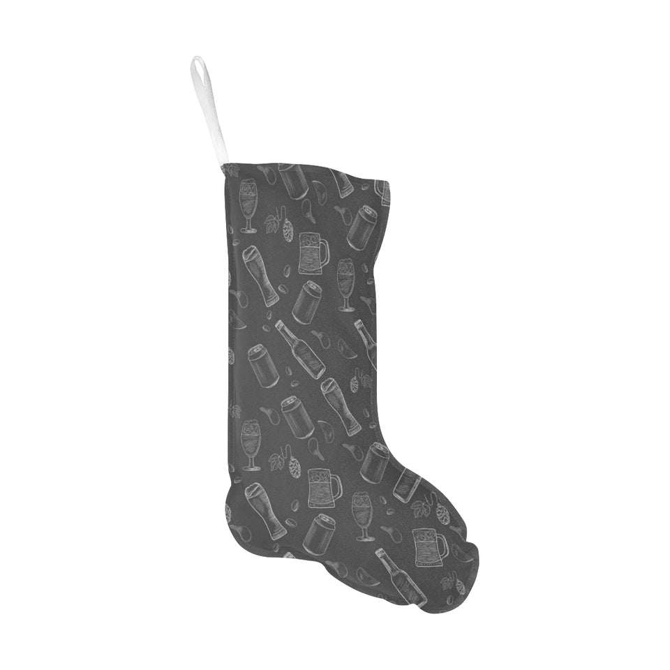 Beer hand drawn pattern Christmas Stocking
