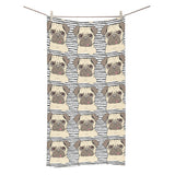 Happy pug pattern Bath Towel