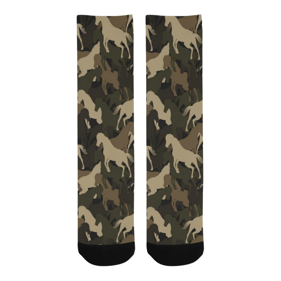 Horse Camouflage Pattern Crew Socks