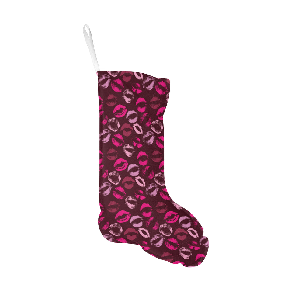 Lips Pattern Print Design 03 Christmas Stocking