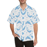 Blue whale pattern Men's All Over Print Hawaiian Shirt