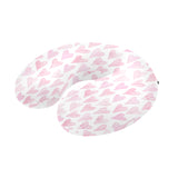 Watercolor pink heart pattern U-Shaped Travel Neck Pillow