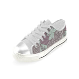 Spider web cobweb design color pattern Women's Low Top Canvas Shoes White