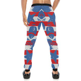 American football ball star stripes pattern Unisex Casual Sweatpants