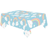 Cute rainbow clound star pattern blue background Tablecloth