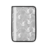 white swan gray background Car Seat Belt Cover