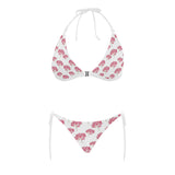 Pink lotus waterlily pattern Sexy Bikinis Two-Piece Swimsuits