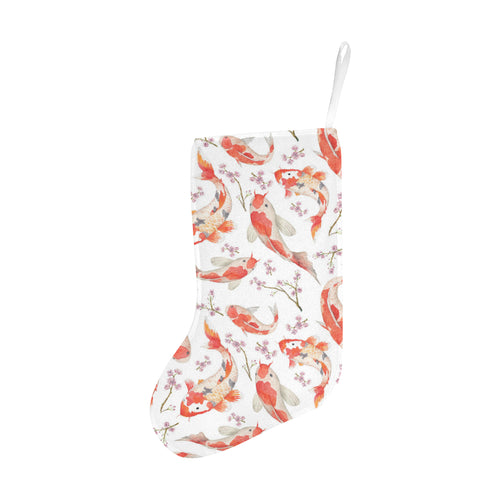 Watercolor Koi Fish Carp Fish pattern Christmas Stocking