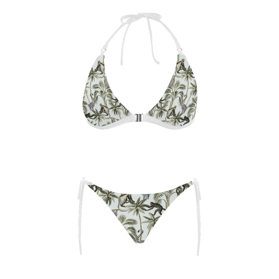 Monkey sloth lemur palm trees pattern Sexy Bikinis Two-Piece Swimsuits