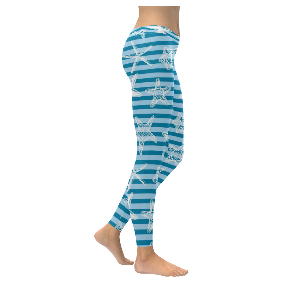 Starfish blue blackground Women's Legging Fulfilled In US