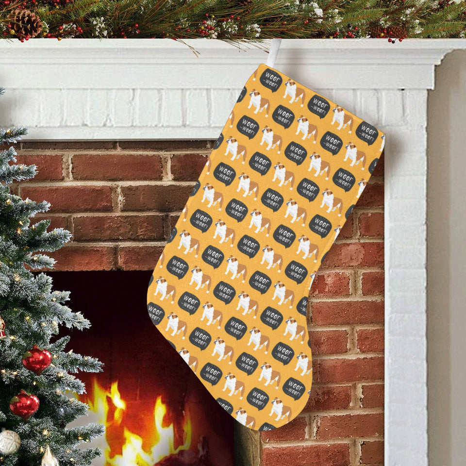 English Bulldog Pattern Print Design 04 Christmas Stocking