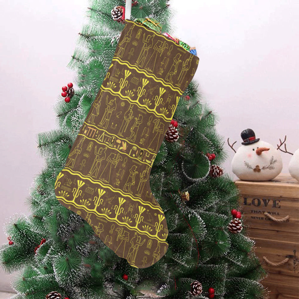 Egypt Hieroglyphics Pattern Print Design 03 Christmas Stocking