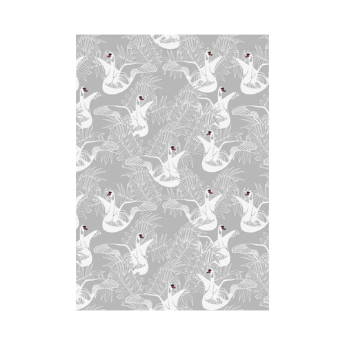 white swan gray background House Flag Garden Flag