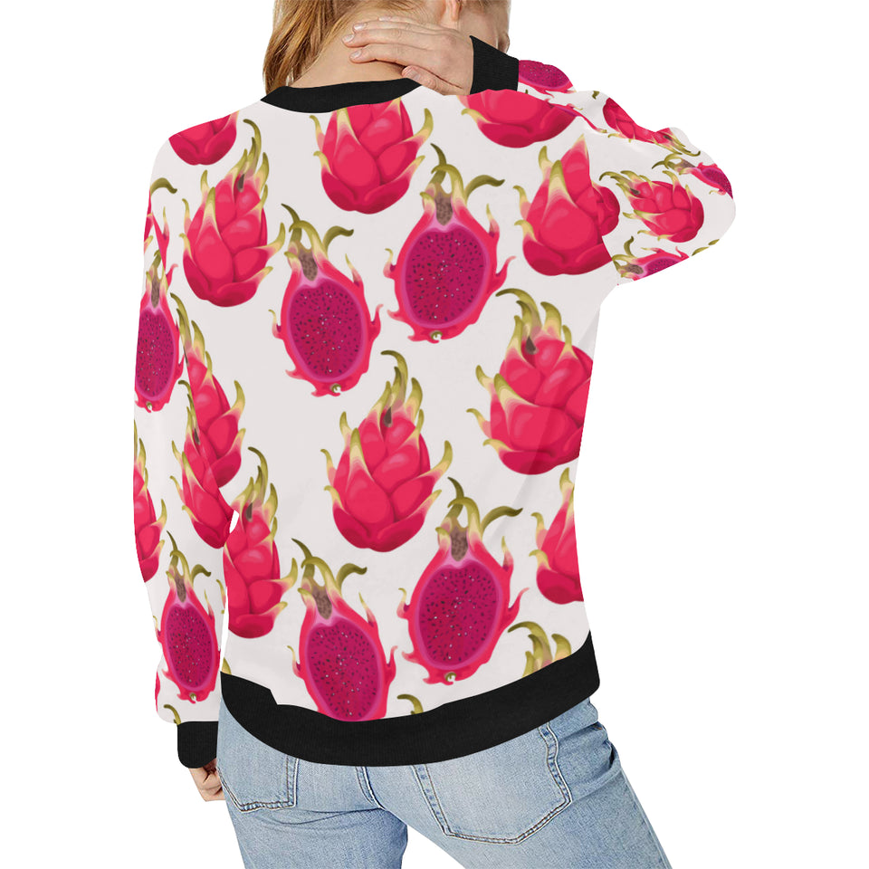 dragon fruits design pattern Women's Crew Neck Sweatshirt