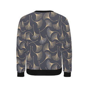 Gold ginkgo leaves Men's Crew Neck Sweatshirt